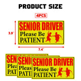 x xotic tech Elderly Driver Car Magnet Reflective Senior Driver Magnet Signs for Car Old People Gag Gifts Yellow Sign Magnetic Bumper Sticker for Grandma Grandpa