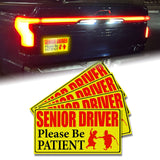 x xotic tech Elderly Driver Car Magnet Reflective Senior Driver Magnet Signs for Car Old People Gag Gifts Yellow Sign Magnetic Bumper Sticker for Grandma Grandpa