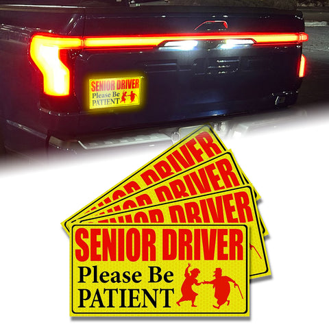 x xotic tech Elderly Driver Car Magnet Reflective Senior Driver Magnet Signs for Car Old People Gag Gifts Yellow Sign Magnetic Bumper Sticker for Grandma Grandpa