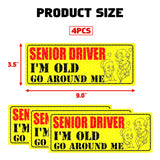 x xotic tech Elderly Driver Car Magnet Reflective Senior Driver Magnet Signs for Car Old People Gag Gifts Yellow Sign Magnetic Bumper Sticker for Grandma Grandpa