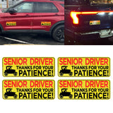 x xotic tech Elderly Driver Car Magnet Reflective Senior Driver Magnet Signs for Car Old People Gag Gifts Yellow Sign Magnetic Bumper Sticker for Grandma Grandpa