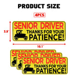 x xotic tech Elderly Driver Car Magnet Reflective Senior Driver Magnet Signs for Car Old People Gag Gifts Yellow Sign Magnetic Bumper Sticker for Grandma Grandpa