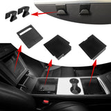 Interior Center Console Organizer Tray Armrest Black Layer Hidden Cubby Drawer Storage Box + Co-pilot Glove Box Grocery Hanger Hooks Combo Kit Compatible with Tesla Model 3 Model Y 2021-UP