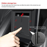 For Model 3 Y 2021-23 Console Armrest Storage Box Cup Holder Hidden Organizer 4X