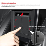 Interior Center Console Organizer Tray Armrest Black Layer Hidden Cubby Drawer Storage Box + Co-pilot Glove Box Grocery Hanger Hooks Combo Kit Compatible with Tesla Model 3 Model Y 2021-UP