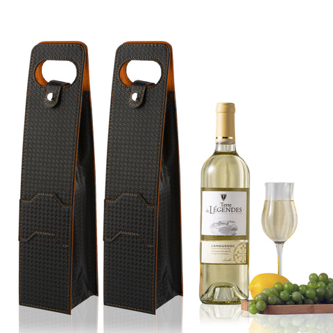Portable Bottle Wine Gift Bag Champagne Beer Holder for Picnic Party, Christmas
