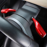 Sporty Red Console Wrap Steering Wheel Paddle Shifter Cover for Tesla Model 3 Y