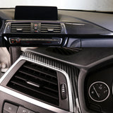 Carbon Fiber Look Center Console Stripe AC/CD Panel Decor Trim For BMW F30 F31
