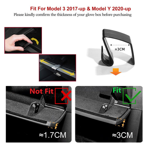 Glove Box Hanger Clip Hooks+Door Handle Armrest Organizer For Model 3 2017-2023