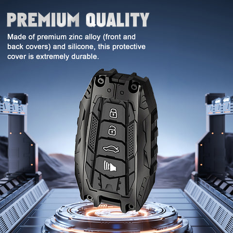 x xotic tech Mech Style Heavy Metal Key Fob Cover Compatible with Toyota Venza Sienna Tundra Prius RAV4 Land Cruiser Corolla Highlander Camry, Zinc Alloy Key Case Protector Shell Keychain(B-Style)