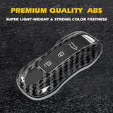 Carbon Fiber ABS Full Cover Remote Key Shell Cover For Porsche Cayenne Panamera