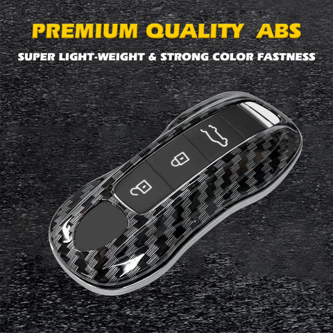 Carbon Fiber ABS Full Cover Remote Key Shell Cover For Porsche Cayenne Panamera