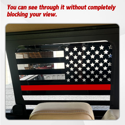 x xotic tech American Flag Rear Middle Window Decal, Back Center Sliding Window Glass US Flag Vinyl Sticker Exterior Accessories Compatible with Jeep Gladiator JT 2020-up Truck