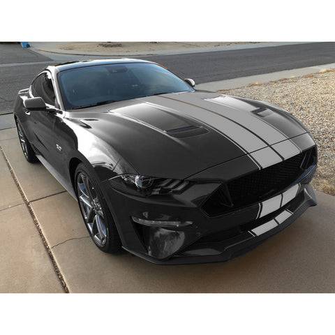 Double-Dual Sport Racing Vinyl Stripe Graphics Hood Roof Trunk Bumper Decal Sticker,Compatible with Ford Mustang 2015-2023