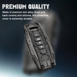 x xotic tech Mech Style Heavy Metal Key Fob Cover Compatible with Nissan Kicks Sentra Versa Rogue Pathfinder 2023 2024 2025, Zinc Alloy Key Case Protector Shell Keychain
