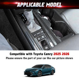 Carbon Fiber Look Center Console Gear Shift Panel Cover For Toyota Camry 2025-up