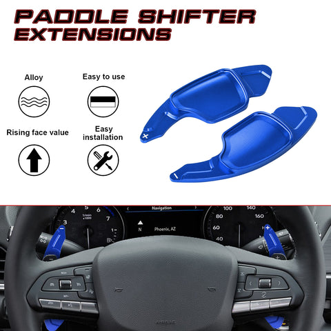Sport Blue Aluminum Gear Paddle Shifter Extender Cover For Cadillac XT4 2019+
