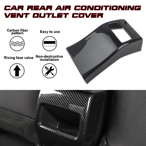 Carbon Fiber Texture Rear AC Air Outlet Cover Trim For Toyota Corolla 2020-2023