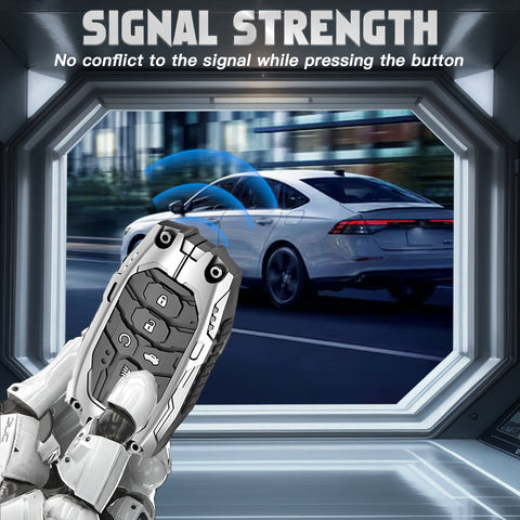 x xotic tech Mech Style Heavy Metal Key Fob Cover Compatible with Honda Civic, Accord, CR-V, HR-V, Pilot 2022–2026, Zinc Alloy Key Case Protector Shell Keychain