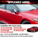 Carbon Fiber Look Door Side Rear View Mirror Cover Trim For Toyota Camry 2018-26