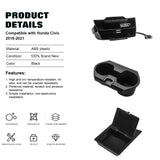 Console Secret Storage Organizer w/ USB Cable Cup Holder For Honda Civic 16-21