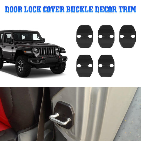 Door Lock Cover Trim Protection Kit Decor For Jeep Wrangler JK JKU 2007-18 Black