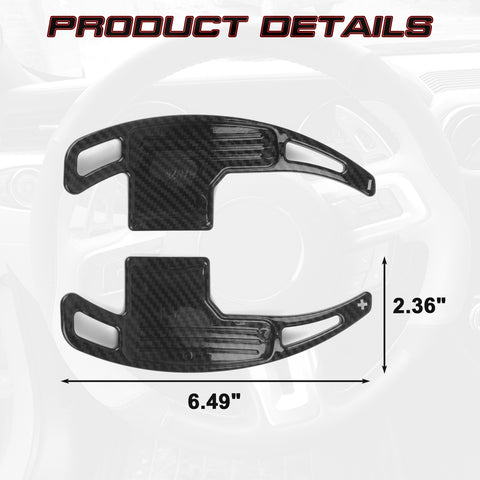 Carbon Fiber Pattern Paddle Shifter Extension Cover For Ford Mustang 2015-2023
