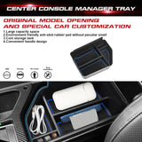 Center Armrest Insert Organizer Storage Tray w/Blue Rubber Mat For Kia EV6 2022 2023