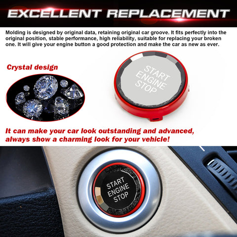 Red Engine Start Switch Push Button Crystal Cover For BMW 3 5 Series X1 X3 X5 X6