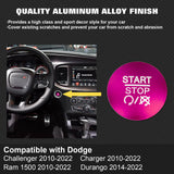 Alloy Engine Start Stop Push Button Cover For Dodge Charger Challenger 2010-2022