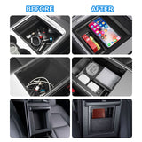 3PCS Center Console Organizer Tray Armrest Hidden Cubby Drawer Storage Box Compatible with Tesla Model 3 Model Y 2021-2024