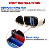 Tri-Colored Front Kidney Grille Strips Clip Cover For BMW 3 Series E46 1999-2001