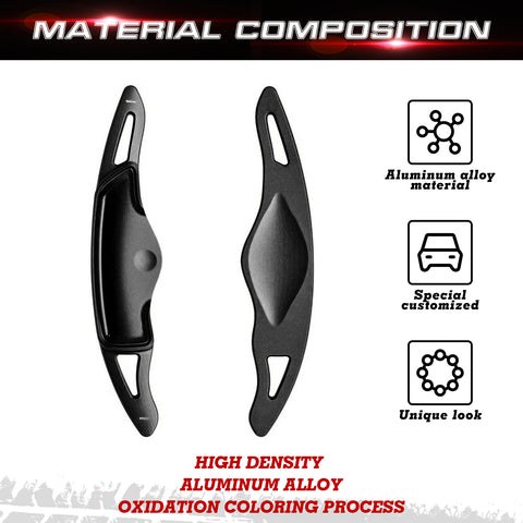 2x Aluminum Red Steering Wheel Paddle Shifter Extensions For Hyundai Genesis G70