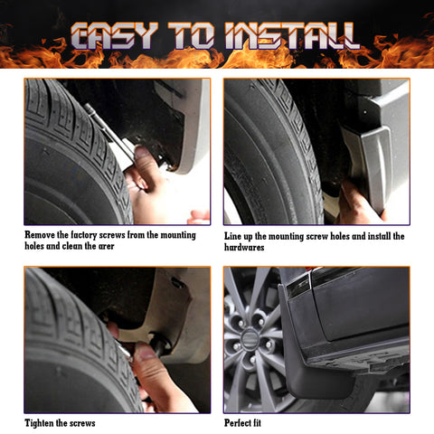 x xotic tech 4PCS Car Front & Rear Mud Flap Splash Guards Fender Flare Mudguard Dirt Slush Trap Protector w/Hardware Accessories Compatible with Mazda CX-30 CX30 2020 2021 2022 2023 2024 2025