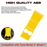 4X Yellow Interior Water Cup Holder Frame Trim For Tesla Model 3 17-20 Model Y 2020