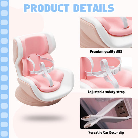 Cute Doll Mini Safety Seat Air Vent Clip Car Interior Decoration Accessories