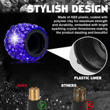4x Handmade Crystal Rhinestone Universal Car Tire Valve Caps Chrome Accessories