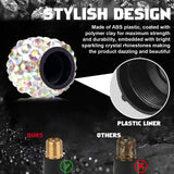 4x Handmade Crystal Rhinestone Universal Car Tire Valve Caps Chrome Accessories
