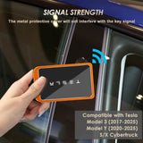 x xotic tech Transparent Card Key Holder, Card Protective Case Cover Comapatible with Tesla Model Y/3/S/X Cybertruck Accessories, Full Protection Key Fob Shell Key Chain(Aluminum Alloy)