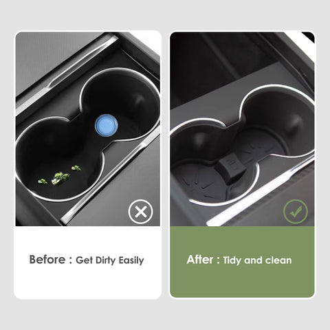 Center Console Cup Coasters Anti-Slip Cup Holder Accessories For Tesla Model 3/Y