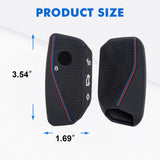 x xotic tech Soft Silicone Key Fob Cover Case Compatible with BMW X7 IX IX3 I5 M60 X1 X2 X3 X5 X6 XM I7 5 7 Series 740i 760i 2023 2024 2025 2026, Intelligent Car Side Button Smart Key Protector