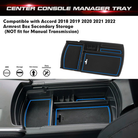 Central ABS Armrest Storage Box Grocery Holder w/Anti-Slip Pad For Accord 2018-22