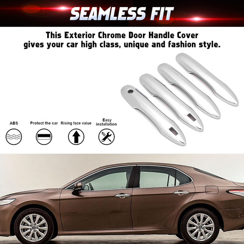 For Toyota Camry Corolla Chrome Exterior Door Handle Cover Trim Accessories