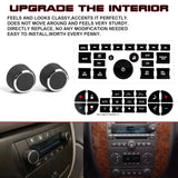 Rear Audio Knob Dash AC Radio Switch Button Sticker Kit For Chevy GMC Yukon