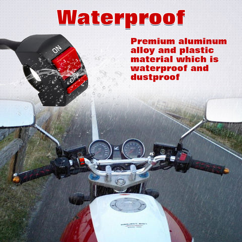 x xotic tech Motorcycle Handlebar Switch ATV Light Kill Switch w/On Off Push Button For U5 U7 U2 Motorcycles Scooter UTV Electromobile Motorbike(7/8inch 22mm)