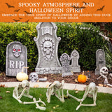 Set of 3 Halloween Statues See Speak Hear No Evil Skeleton Skull Bone Decoration