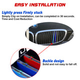 Tri-Colored Front Kidney Grille Strips Clip Cover For BMW 7 Series E65 E66 06-08