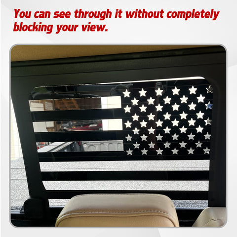 x xotic tech American Flag Rear Middle Window Decal, Back Center Sliding Window Glass US Flag Vinyl Sticker Exterior Accessories Compatible with Jeep Gladiator JT 2020-up Truck