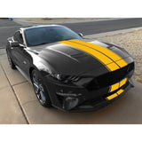 Double-Dual Sport Racing Vinyl Stripe Graphics Hood Roof Trunk Bumper Decal Sticker,Compatible with Ford Mustang 2015-2023