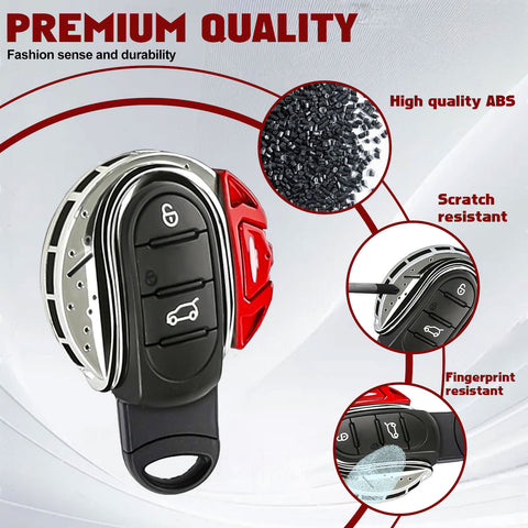 x xotic tech JCW Style Key Fob Cover Case Shell Replacement Compatible with MINI Cooper 3rd Gen F55 F56 F57 F54 Clubman, Gen2 F60 Countryman Smart Key, Brake Disk Shape